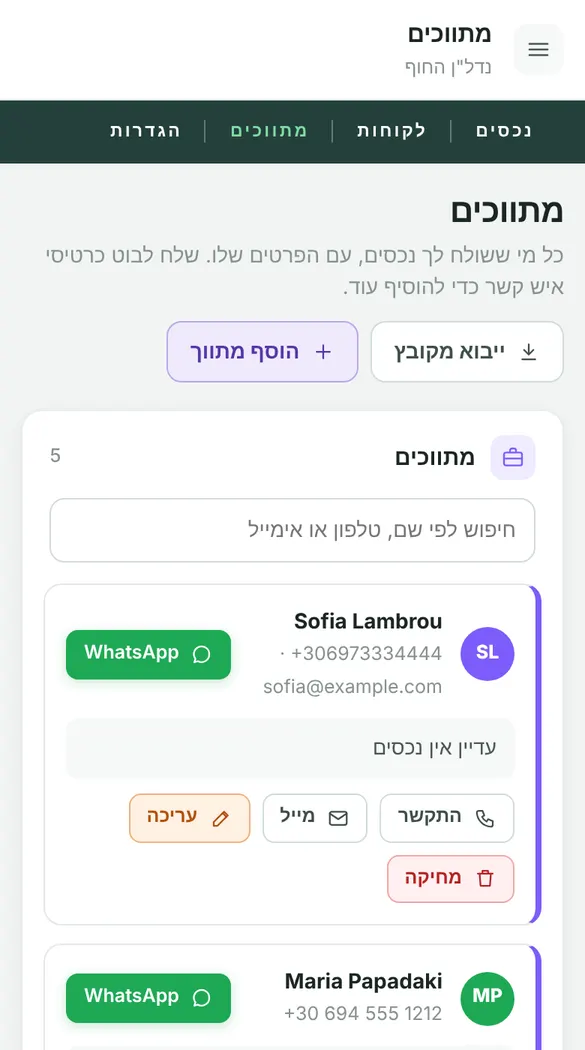 מסך המתווכים ב-FwdEasy