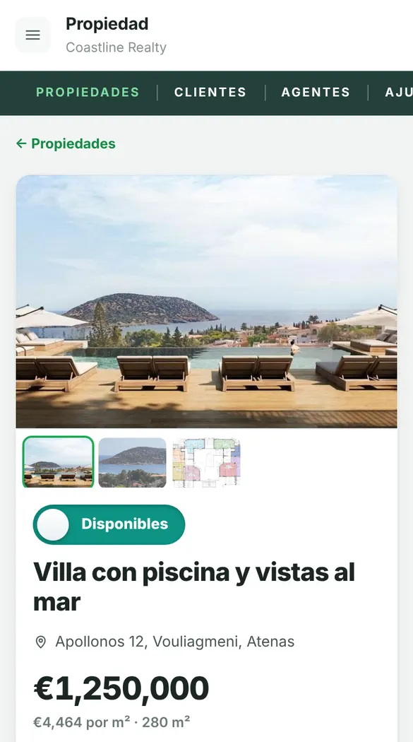 Una ficha de propiedad en FwdEasy